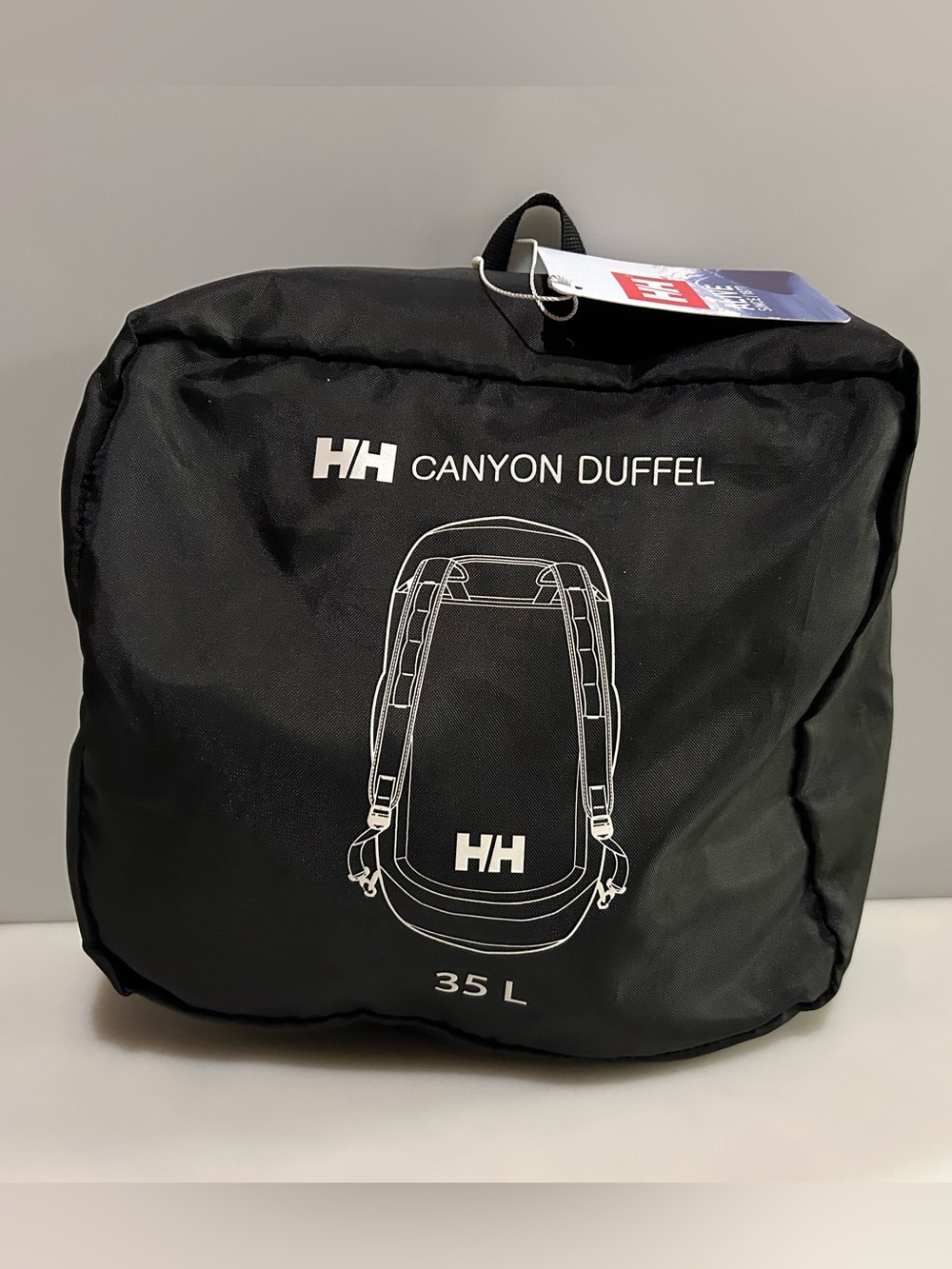New Helly Hansen Canyon Black Duffel Pack 35L Packable Travel Bag NWT